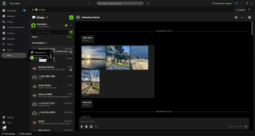 CT Text for webex